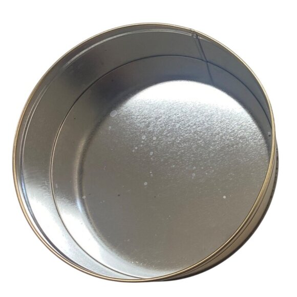 Recipe For Making A Snowman Homespun Medium Metal Tin Round Storage Box - Picture 2 of 3